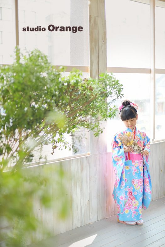 七五三　七歳　女の子　奈良　写真館　フォトスタジオ　着物　