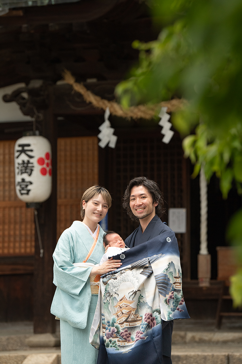 奈良市菅原天満宮　お宮参り出張撮影写真　3ヶ月男の子