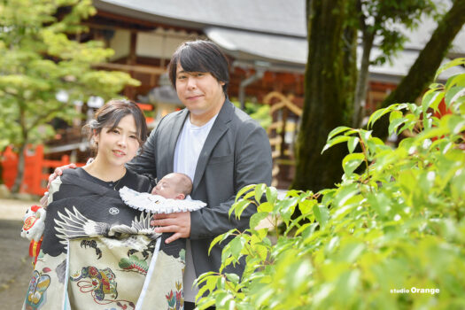 龍田大社　お宮参り出張写真撮影　家族写真