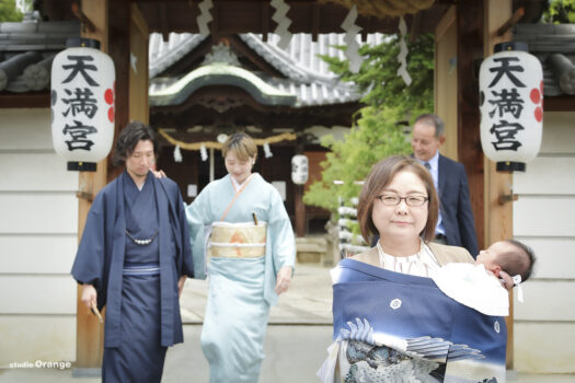 奈良市菅原天満宮　お宮参り出張撮影　家族写真