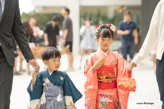 春日大社出張写真撮影　七五三写真　5歳男の子　7歳女の子