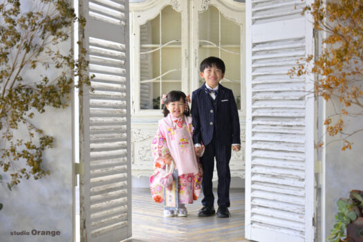 奈良県　奈良市　写真　写真館　フォトスタジオオレンジ　七五三　兄妹　バースデー　バースデーフォト　成人式　成人式前撮り　