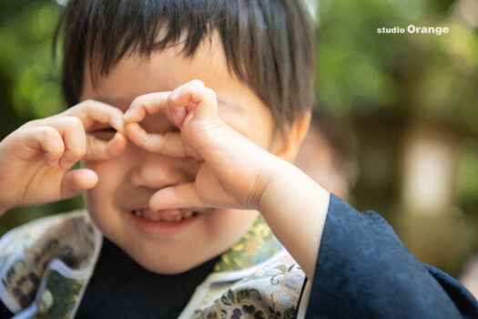 春日大社　七五三ロケーションフォト撮影　出張写真撮影　3歳男の子