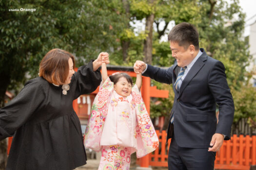 率川神社　七五三出張写真撮影　3歳女の子