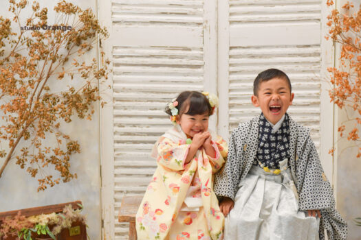 奈良県　奈良市　写真　写真館　フォトスタジオオレンジ　七五三　兄妹　バースデー　バースデーフォト　成人式　成人式前撮り　お宮参り　