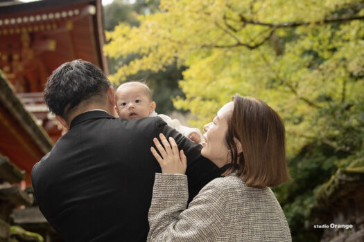 春日大社　お宮参り出張写真撮影　ファミリーフォト